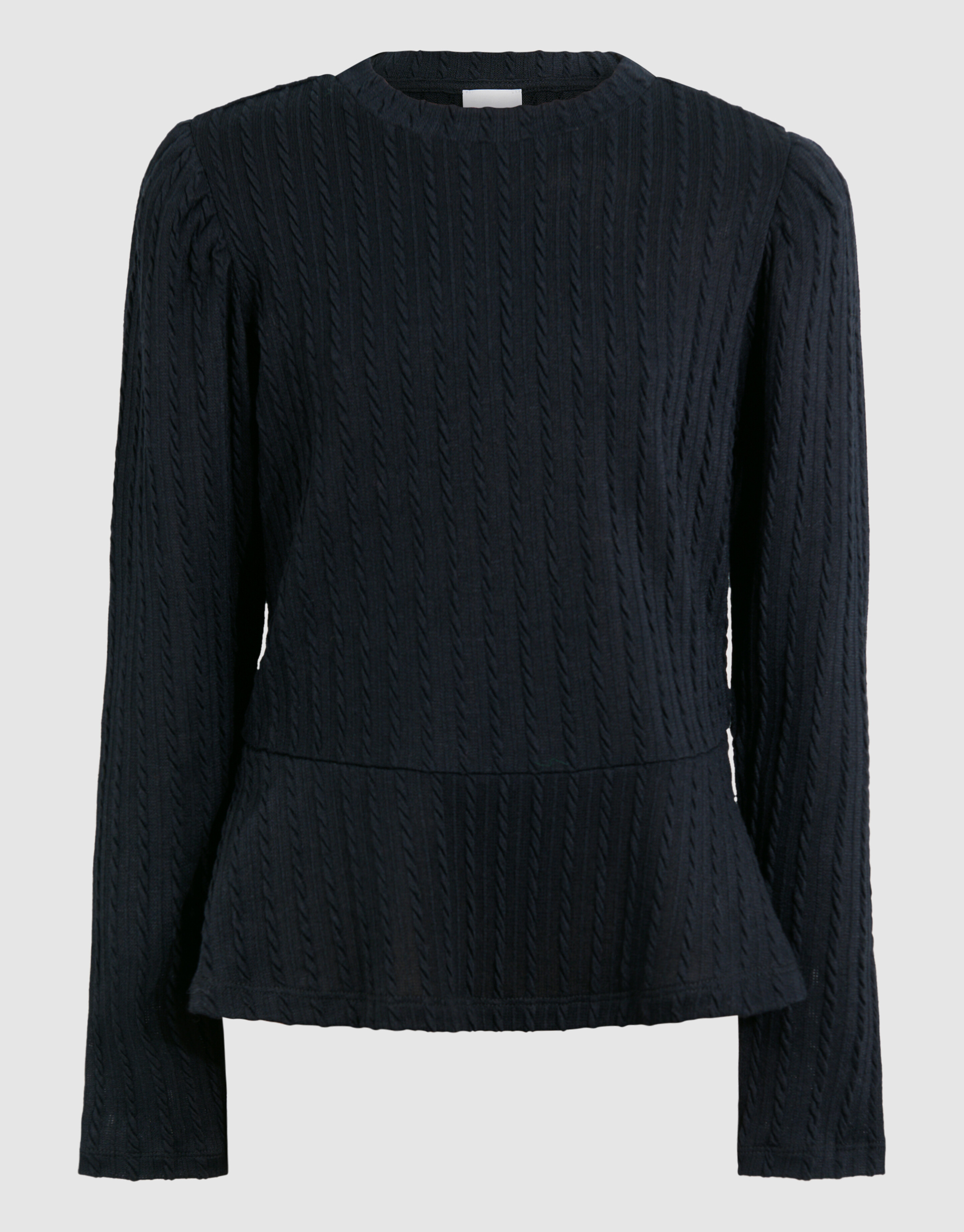 Peplum-Kabel-Top Schwarz SHOEBY GIRLS