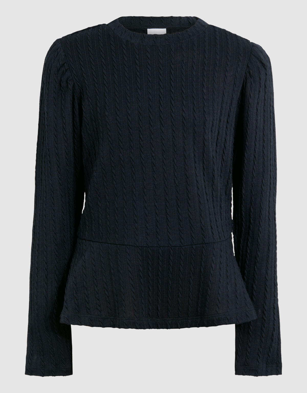 Peplum-Kabel-Top Schwarz SHOEBY GIRLS