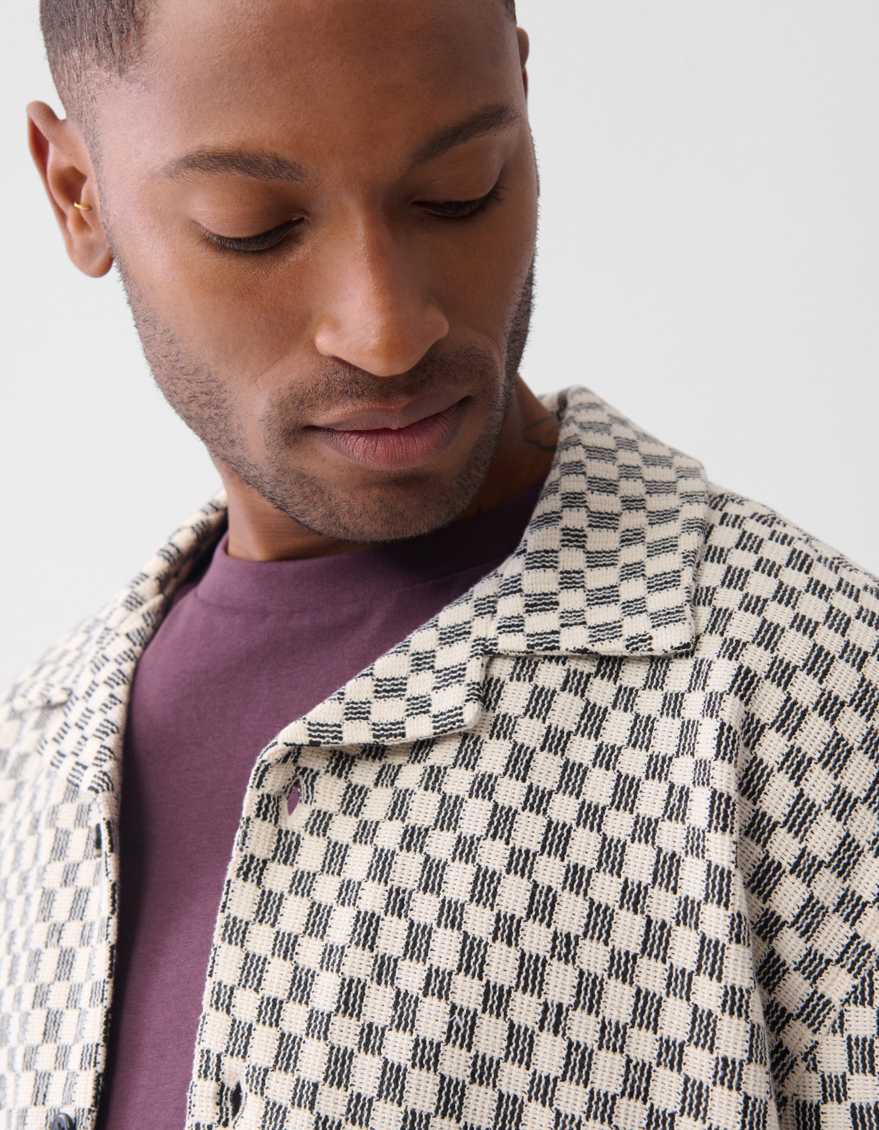 Jacquard Block Overshirt Schwarz SHOEBY MEN