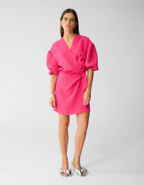 Texturiertes Minikleid aus Jacquard in Rosa SHOEBY WOMEN