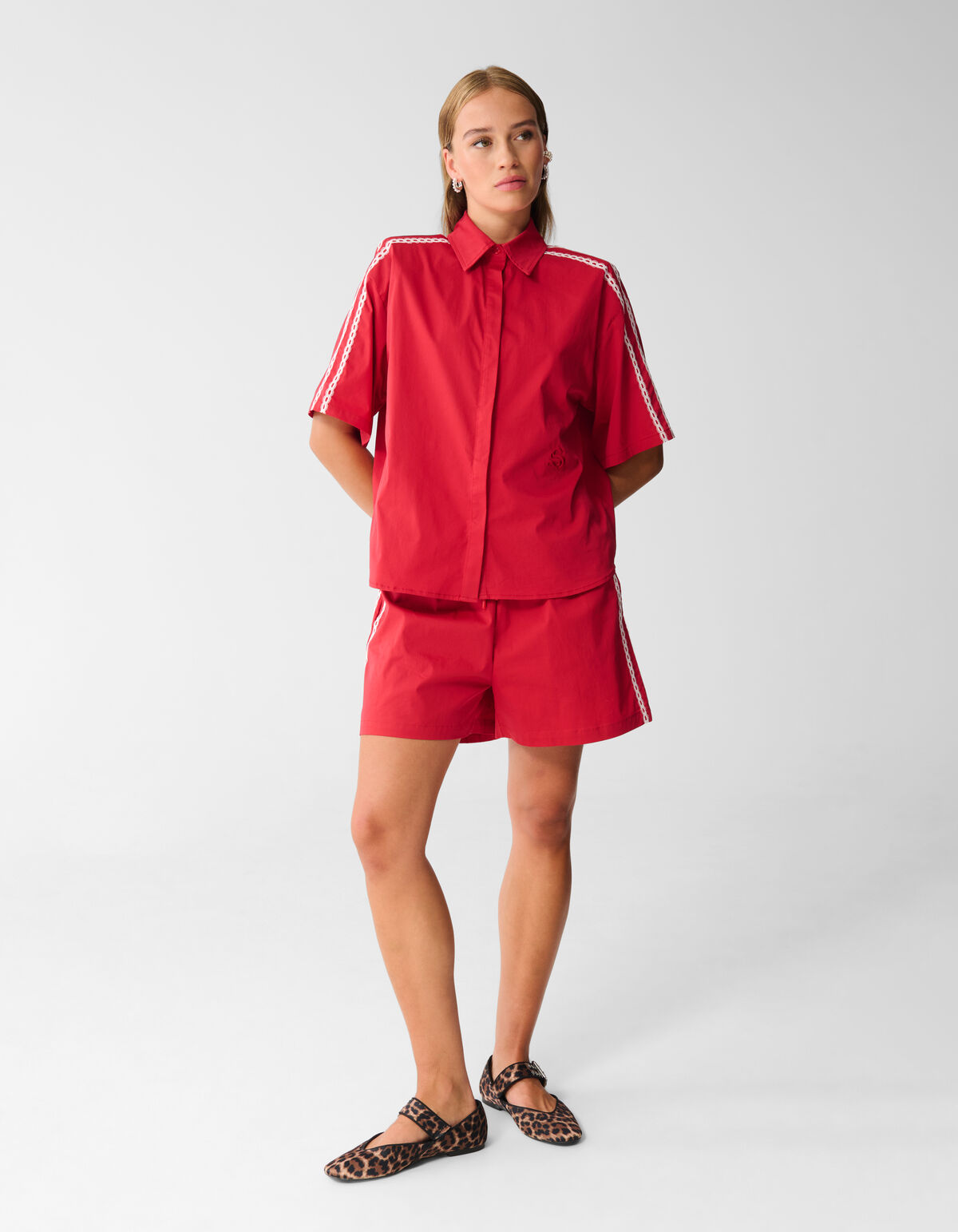Sportliche Bluse in Übergröße Rot SHOEBY WOMEN