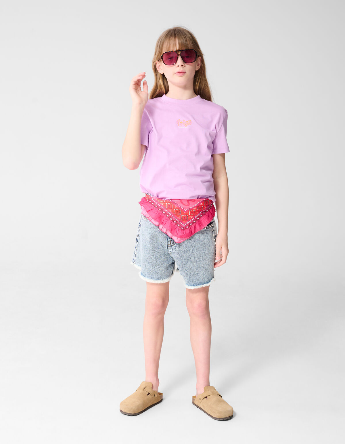 Soleil Artwork T-Shirt Helllila SHOEBY GIRLS