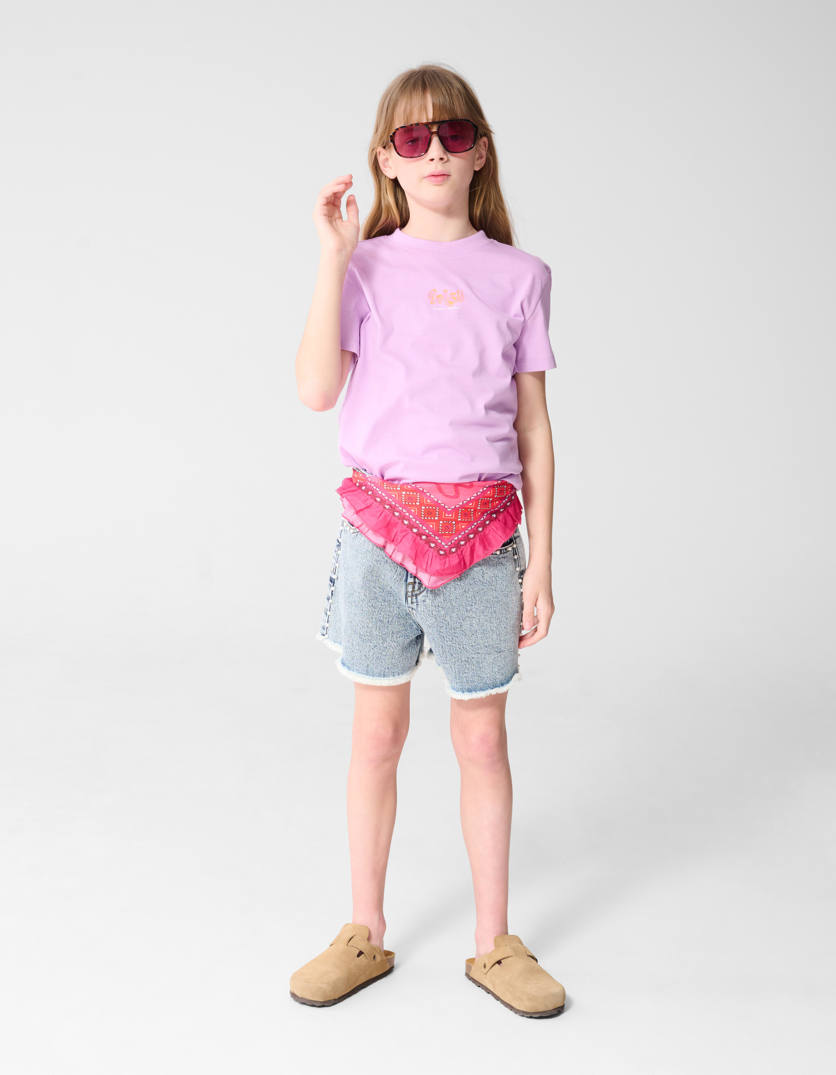 Soleil Artwork T-Shirt Helllila SHOEBY GIRLS