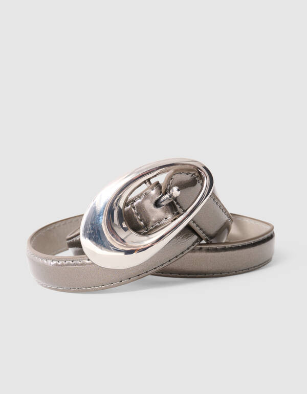 Lacklederg&uuml;rtel Dunkelgrau SHOEBY ACCESSOIRES