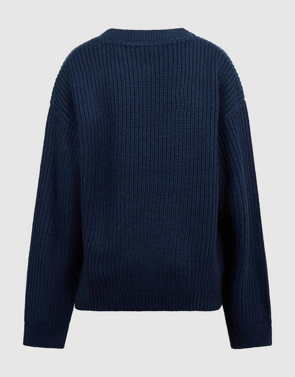 Relaxed Fit Embroidery Pullover Dunkelblau SHOEBY BOYS