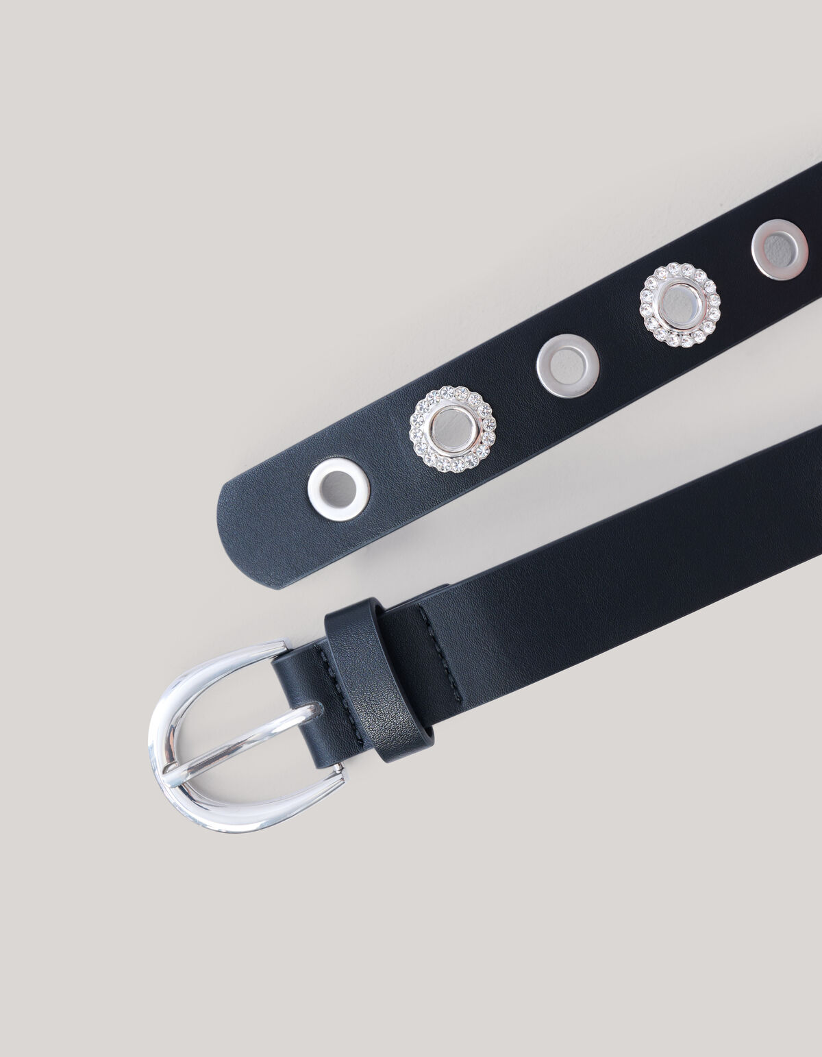 Ösen-Strassgürtel Schwarz SHOEBY ACCESSOIRES