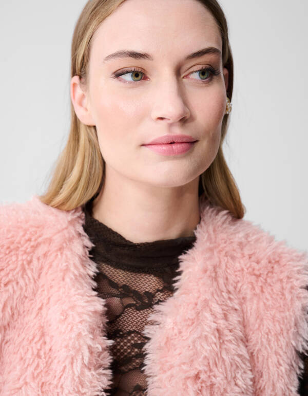 Teddy-Fell-Weste Hellrosa SHOEBY WOMEN