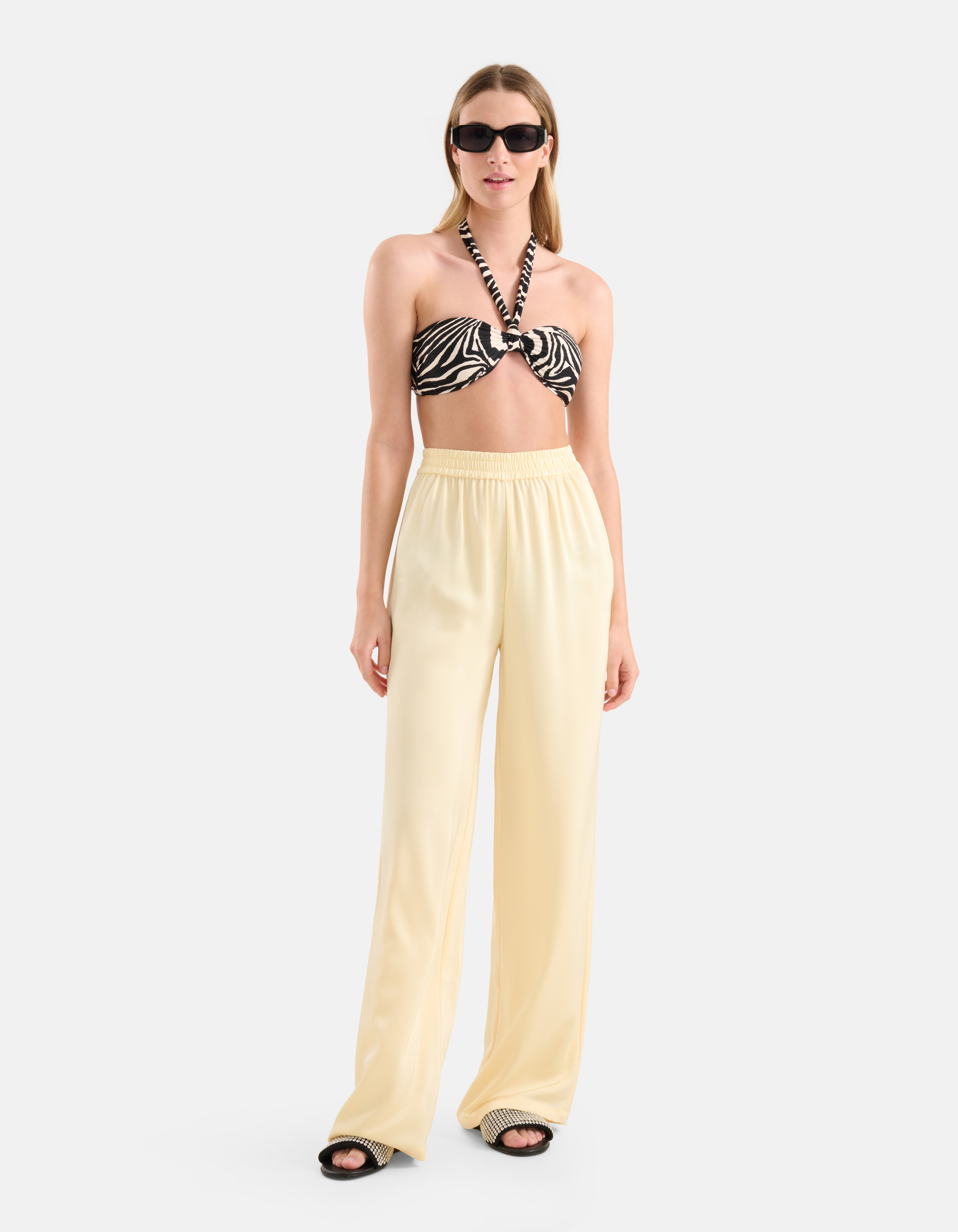 Bikini-Oberteil mit Zebramuster Schwarz/Weiß SHOEBY ACCESSOIRES