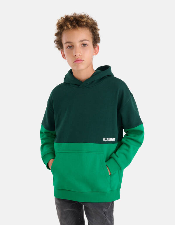 Colorblock Hoodie Grün SHOEBY BOYS
