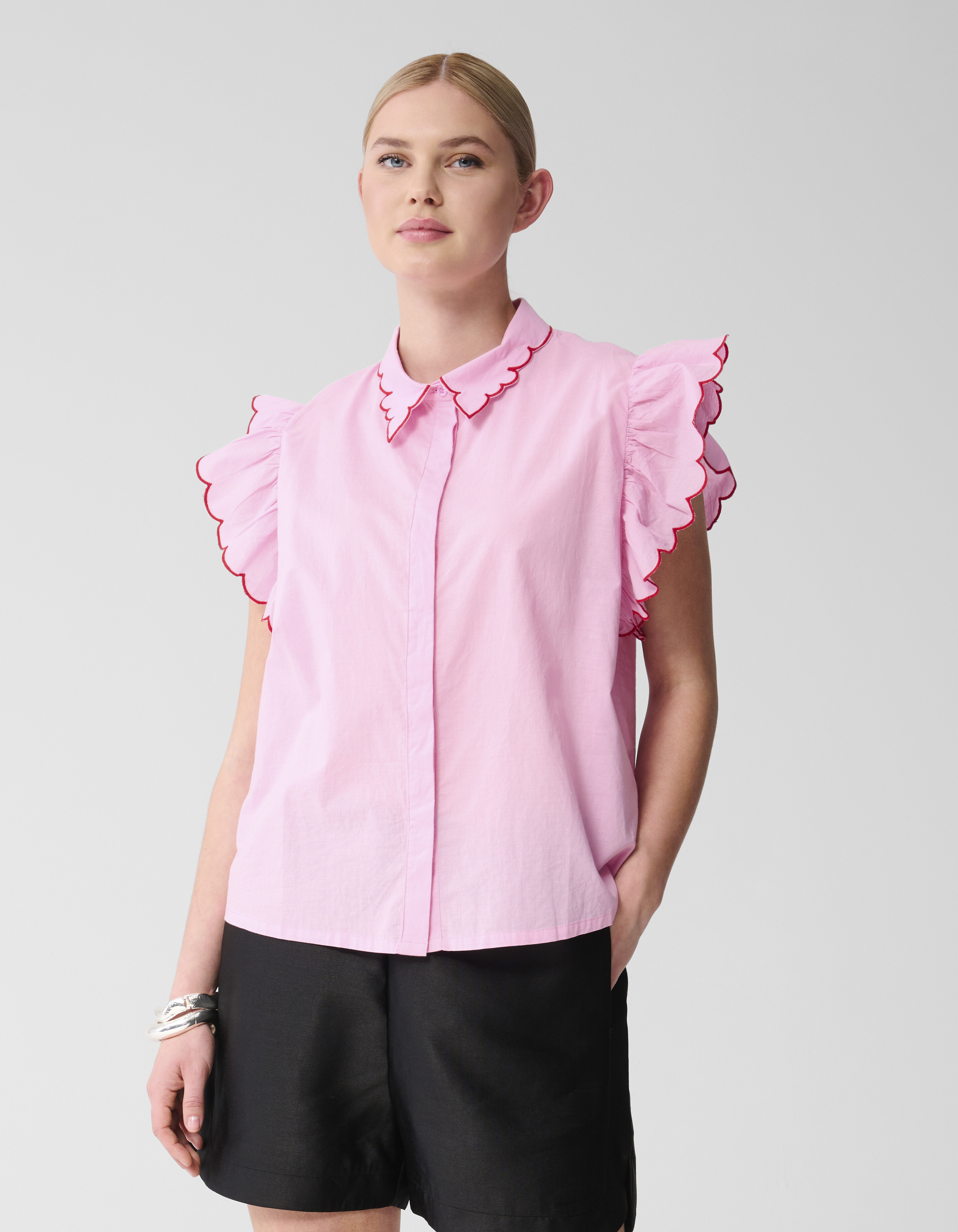 Besticktes Rüschentop Rosa SHOEBY WOMEN