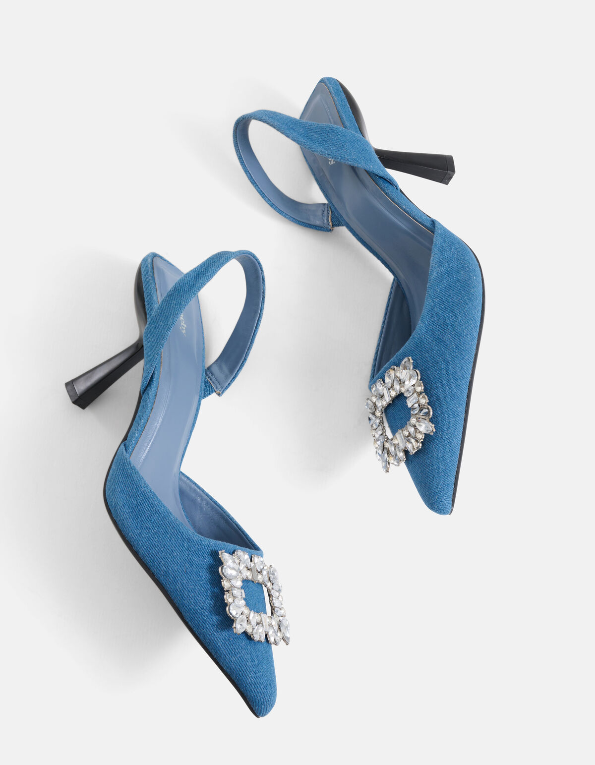 Denim Strass Hakken Blauw SHOEBY SHOES