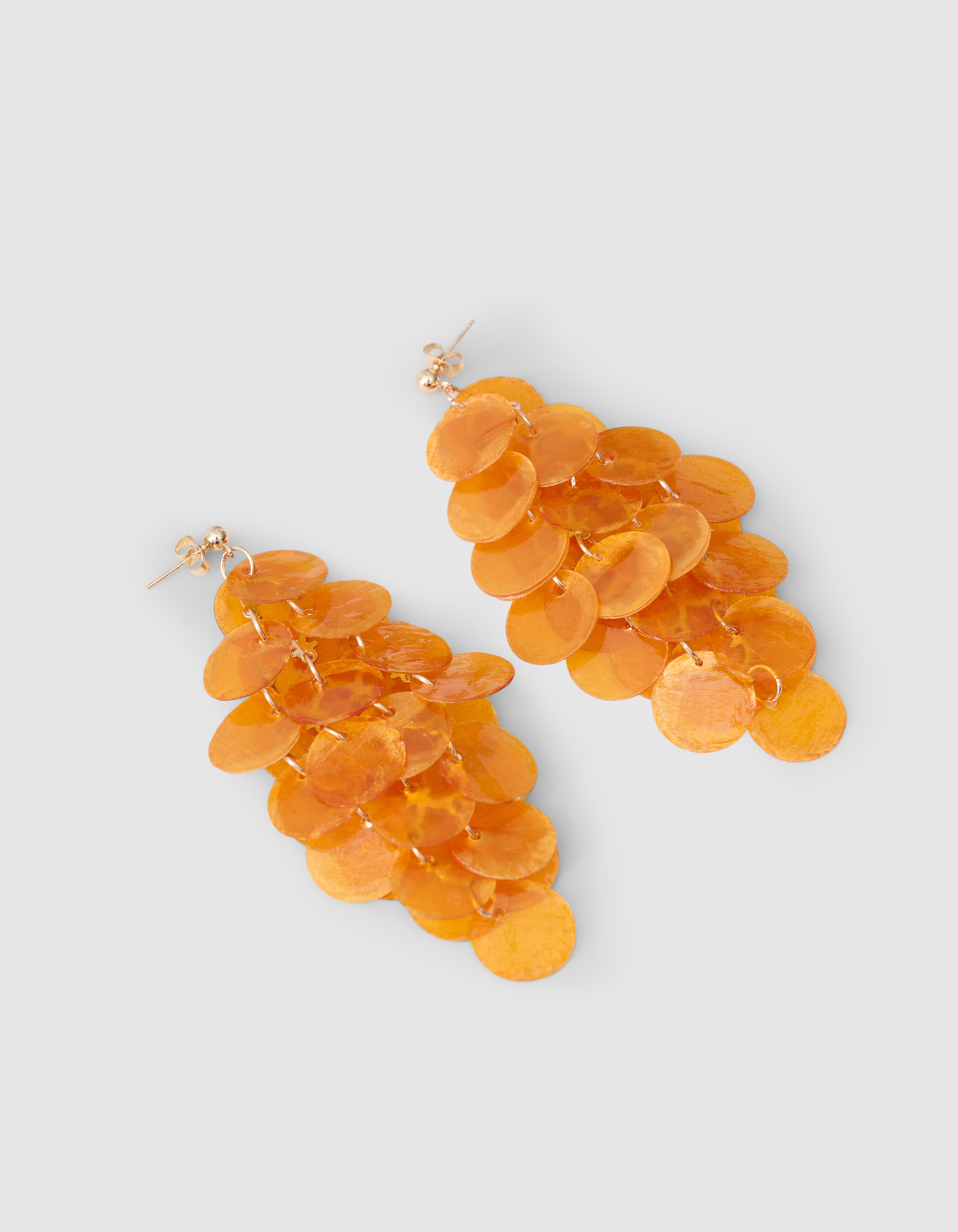 Muschel-Dreieck-Ohrringe Orange SHOEBY ACCESSOIRES