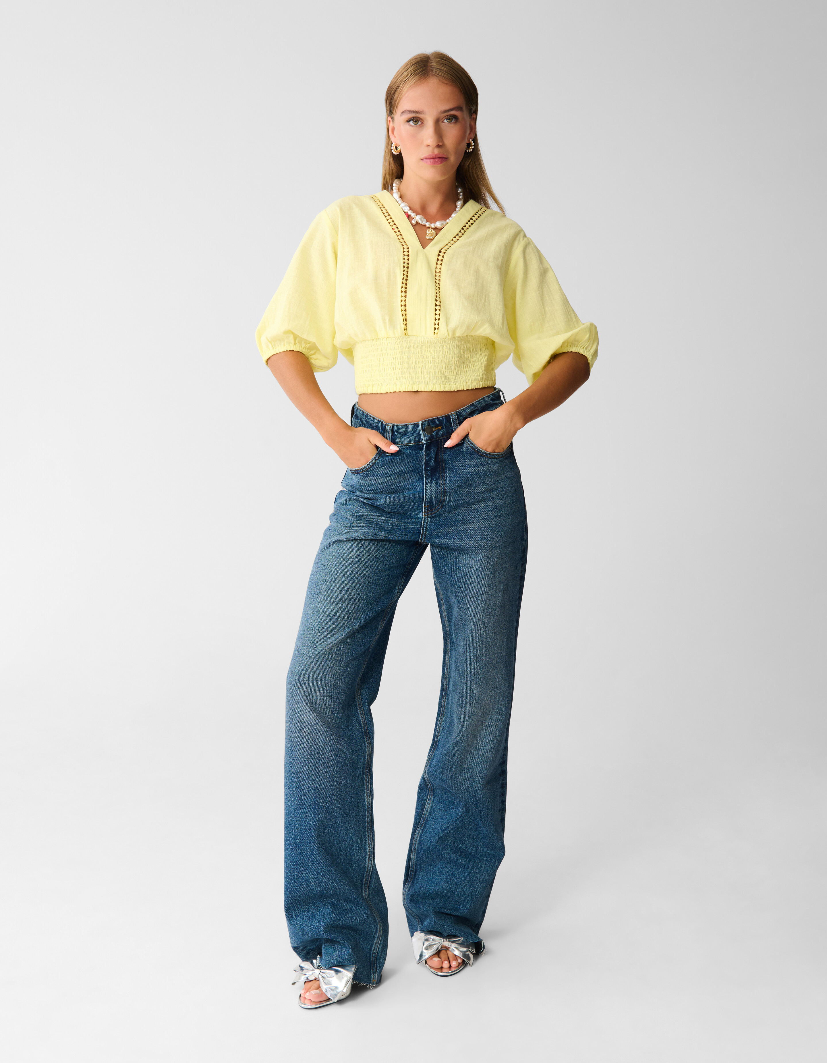 Weit geschnittene Jeans Extra Lang Dunkelblau SHOEBY WOMEN
