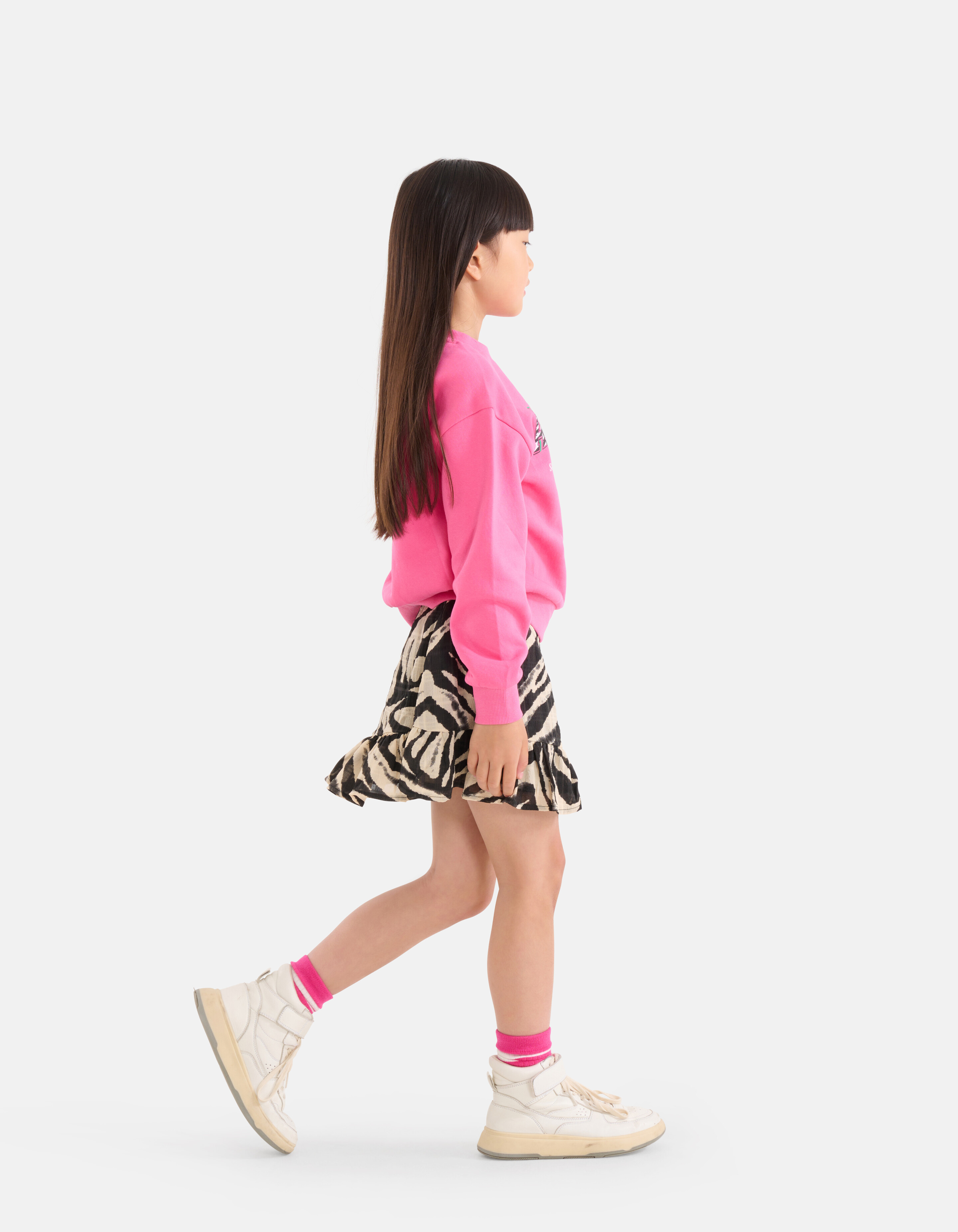 Rock mit Zebramuster Schwarz/Beige SHOEBY GIRLS