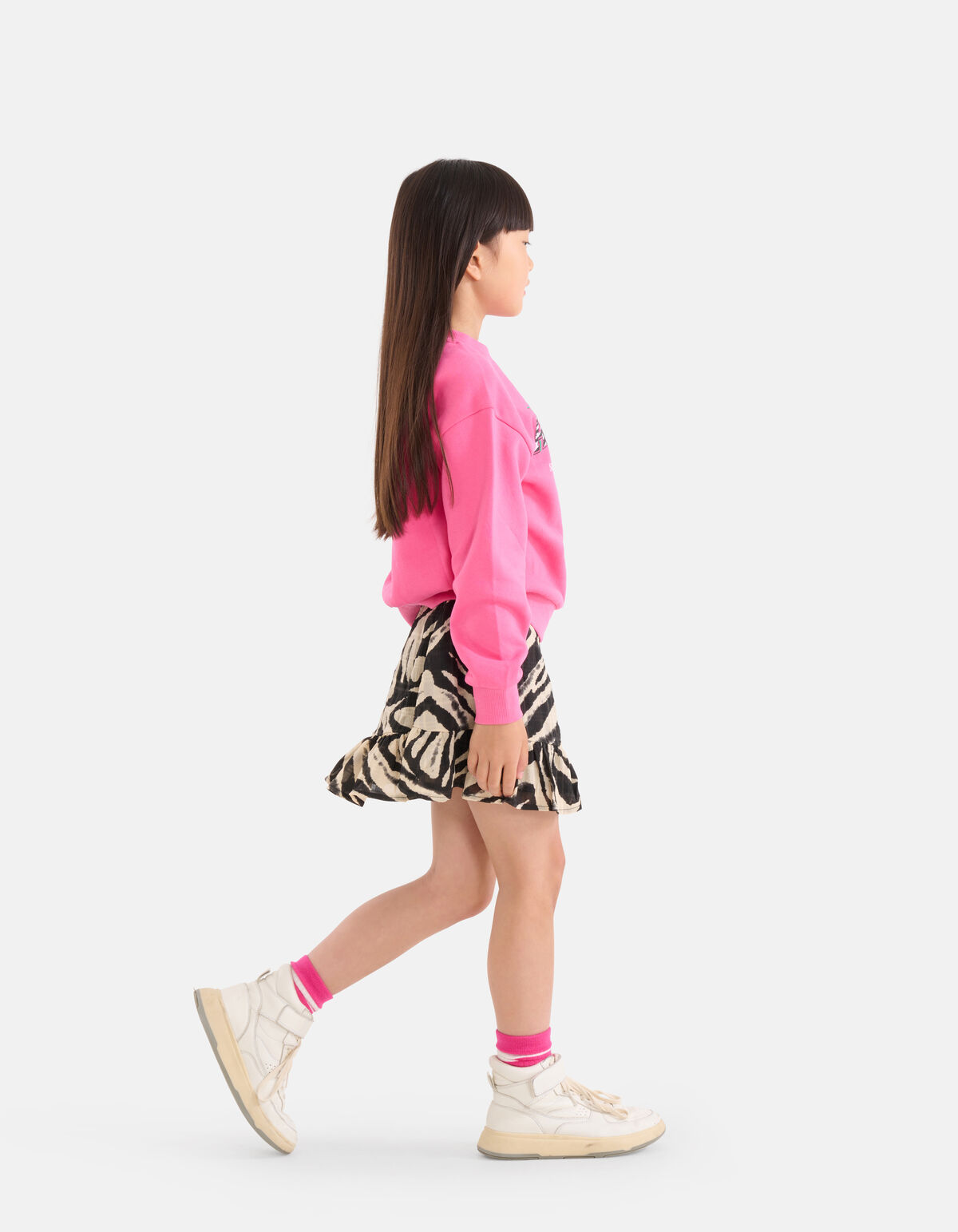 Rock mit Zebramuster Schwarz/Beige SHOEBY GIRLS