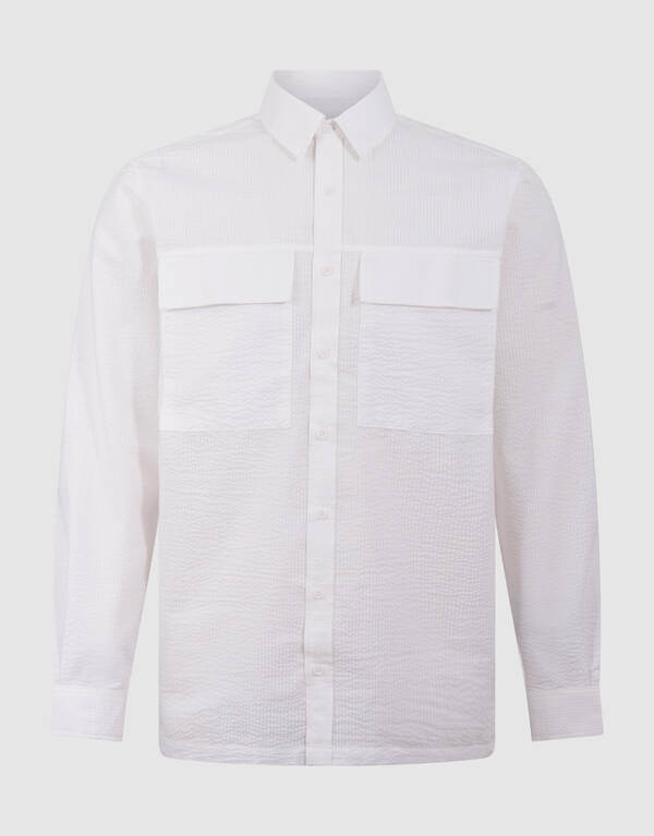 Seersucker Hemd Wei&szlig; SHOEBY MEN