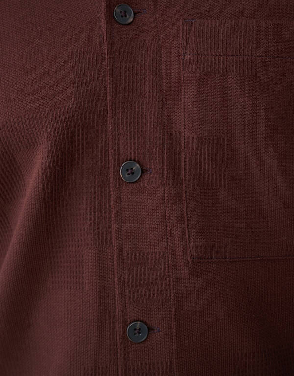 Kariertes Jacquard-Hemd Dunkelbraun SHOEBY MEN