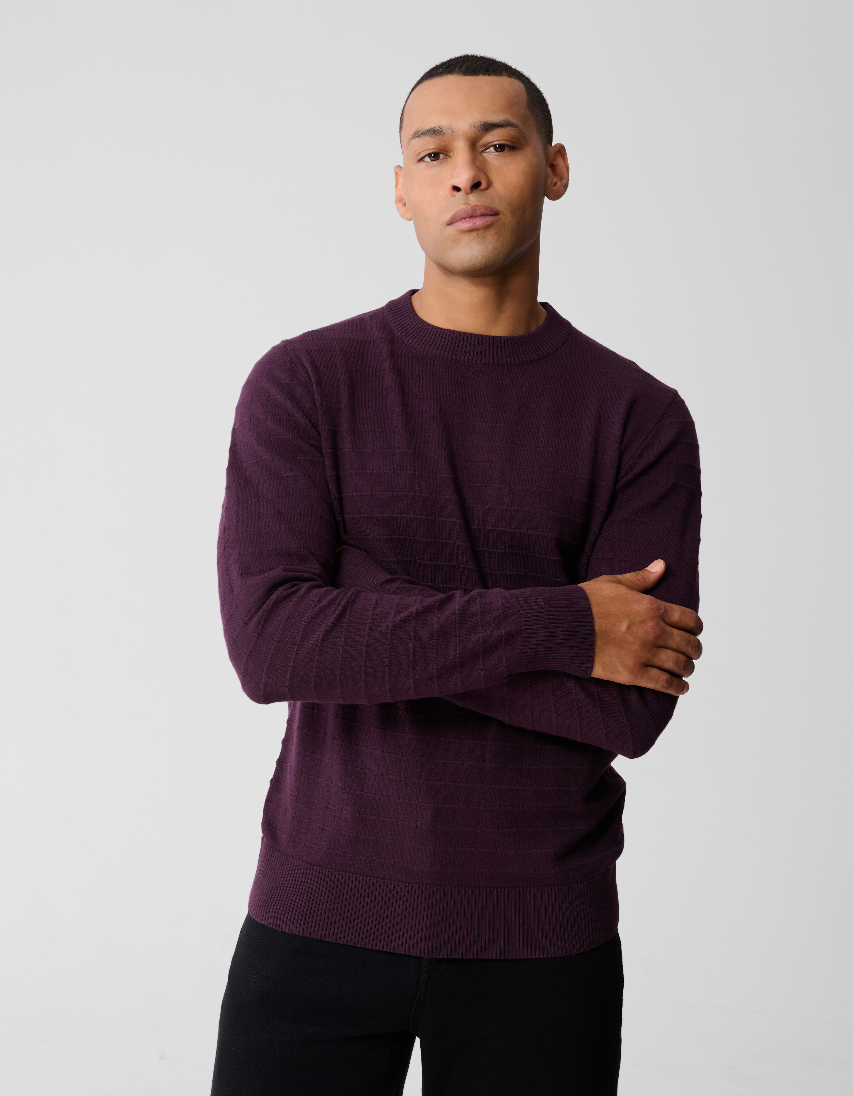 Strukturpullover Dunkelrot SHOEBY MEN