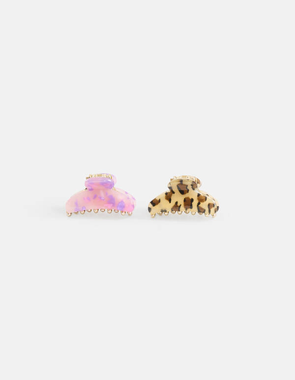 Bedrucktes Haarspangen-Set Lila/Braun SHOEBY ACCESSOIRES