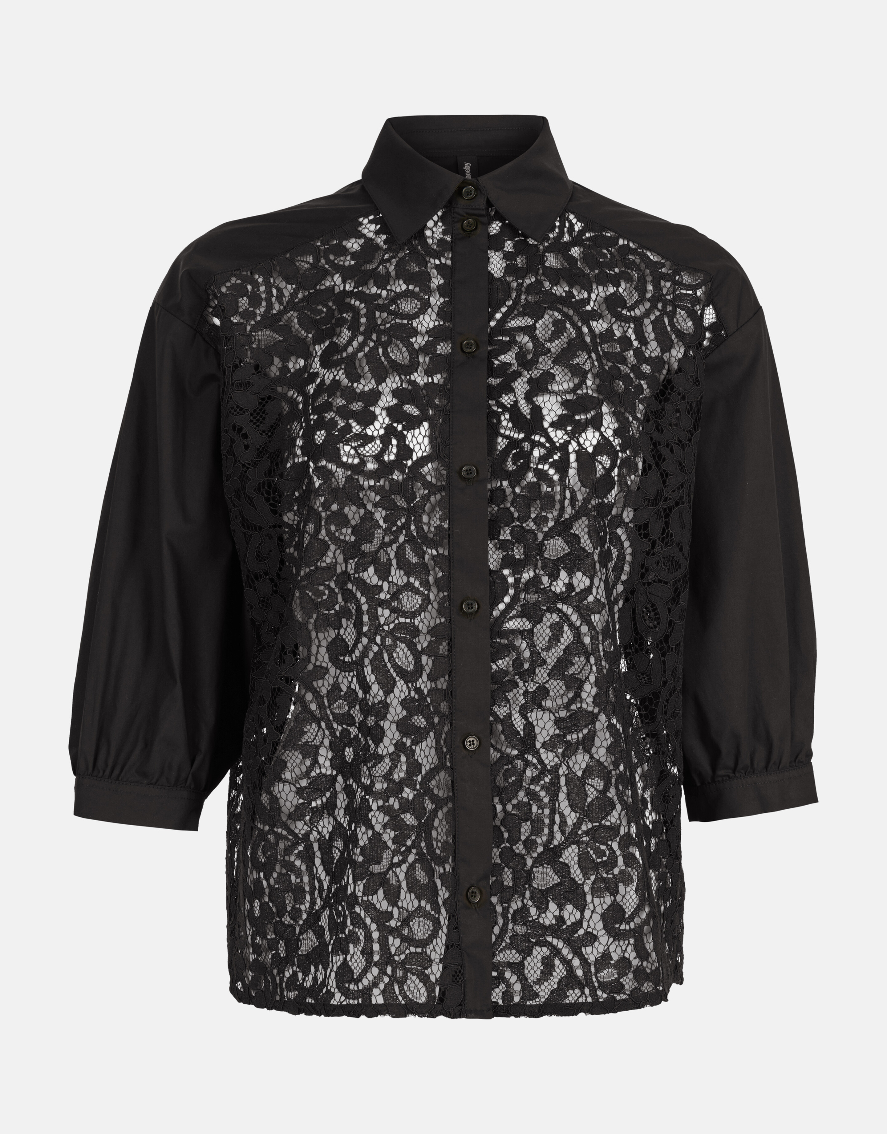 Bluse aus Spitzenpopeline Schwarz SHOEBY WOMEN