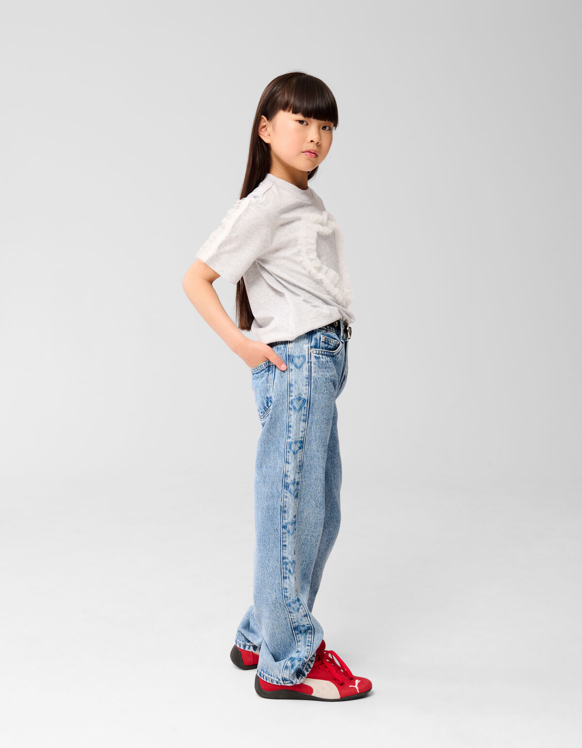 Herz Jeans mit weitem Bein Blau SHOEBY GIRLS