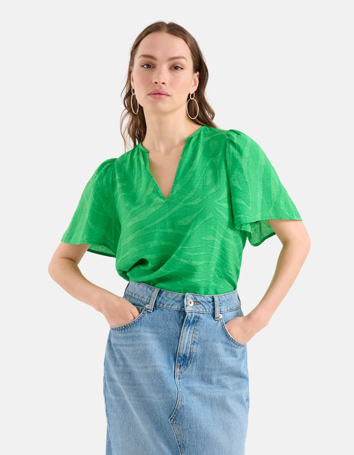 Zebra Print Top Grün SHOEBY WOMEN