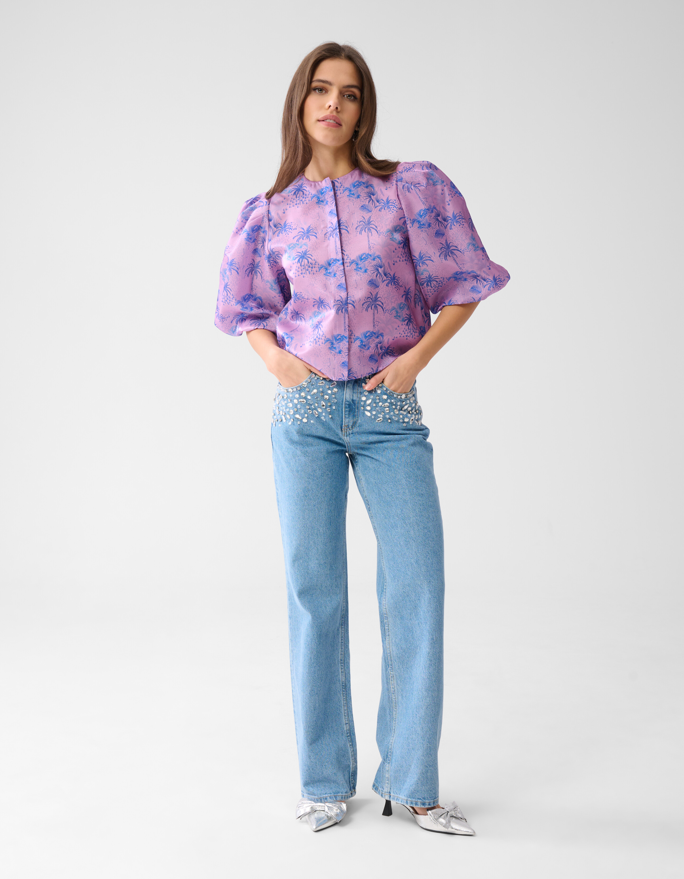 Verschönerte Jeans mit weitem Bein Mediumstone SHOEBY WOMEN