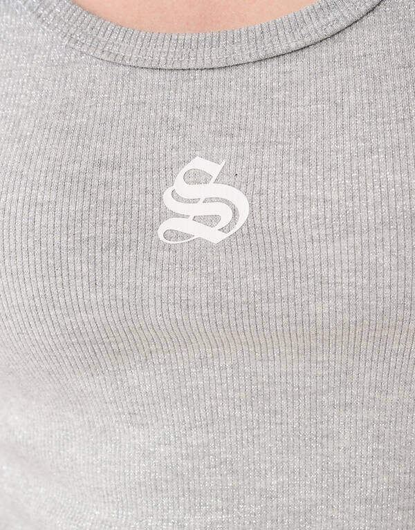 Lurex Shoeby Logo Tanktop Silber SHOEBY WOMEN