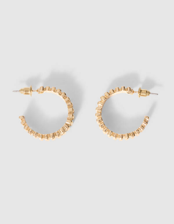 Striped Hoop Ohrringe in Gold SHOEBY ACCESSOIRES