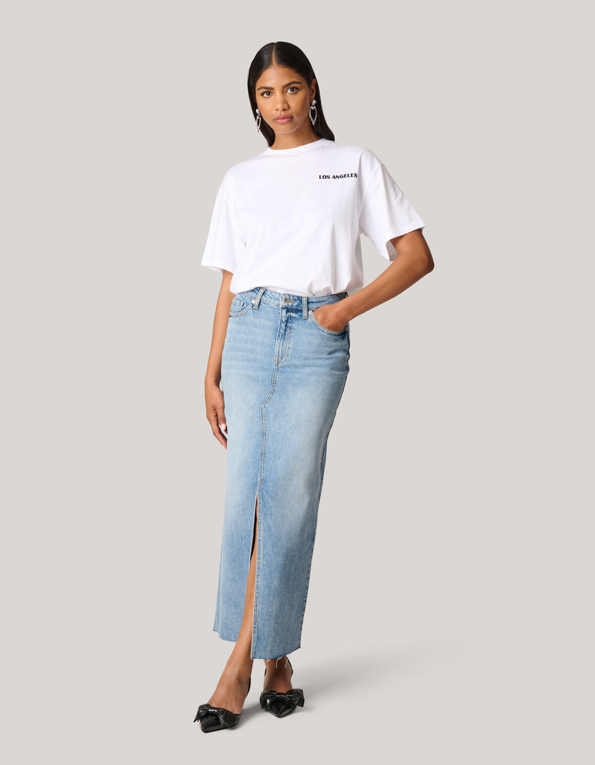 Denim Midi Rok SHOEBY WOMEN