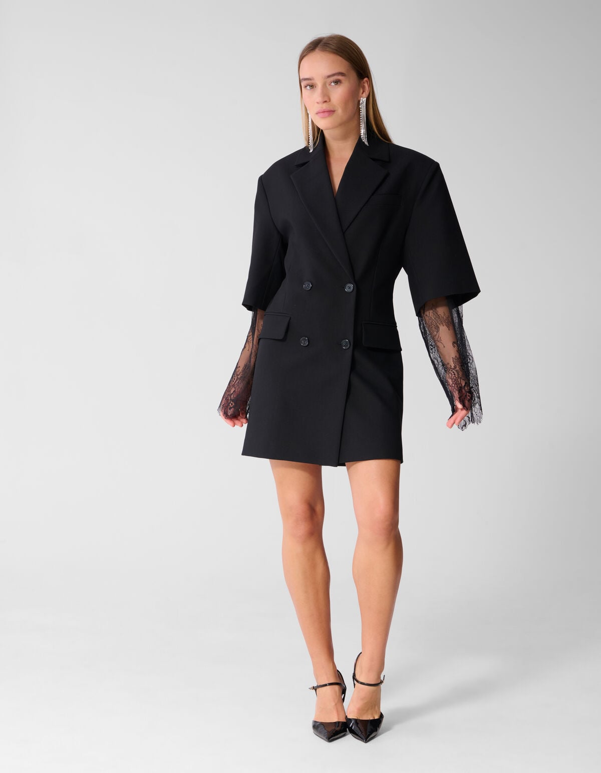 Blazerkleid Mit Spitze Schwarz SHOEBY WOMEN