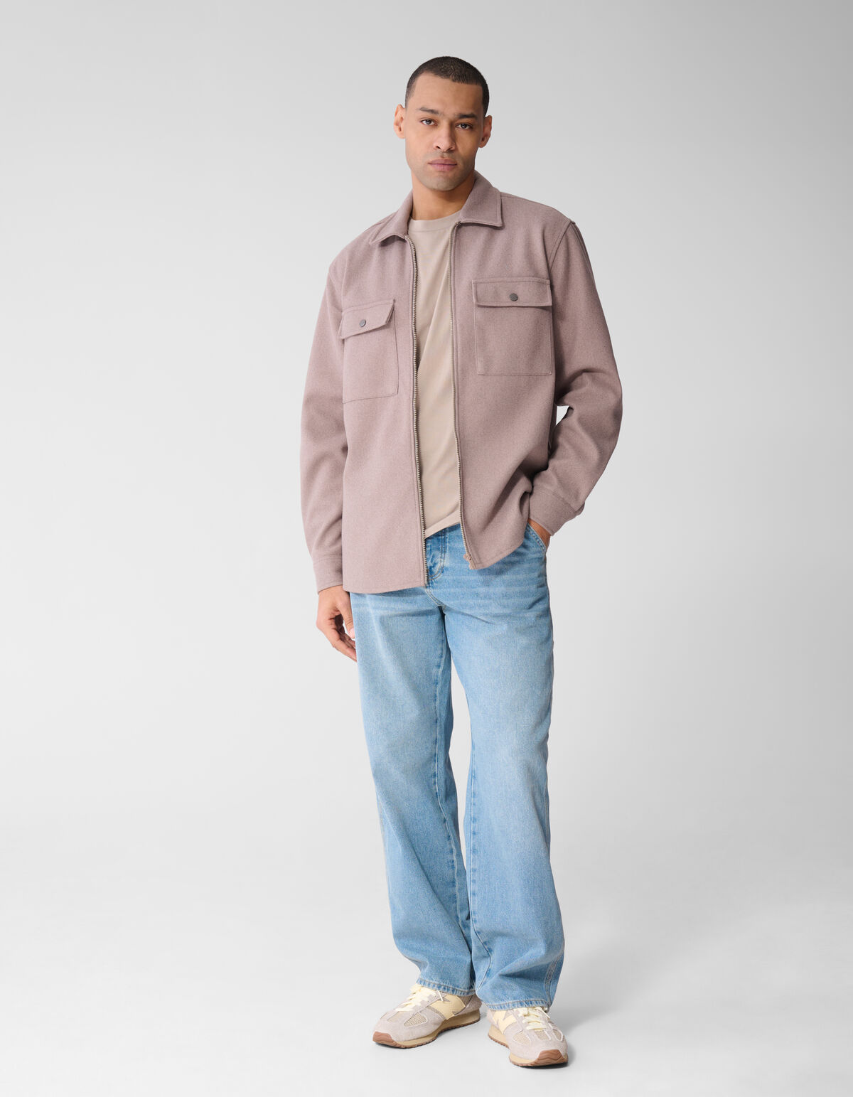 Soft Zip Overshirt Hellbraun SHOEBY MEN