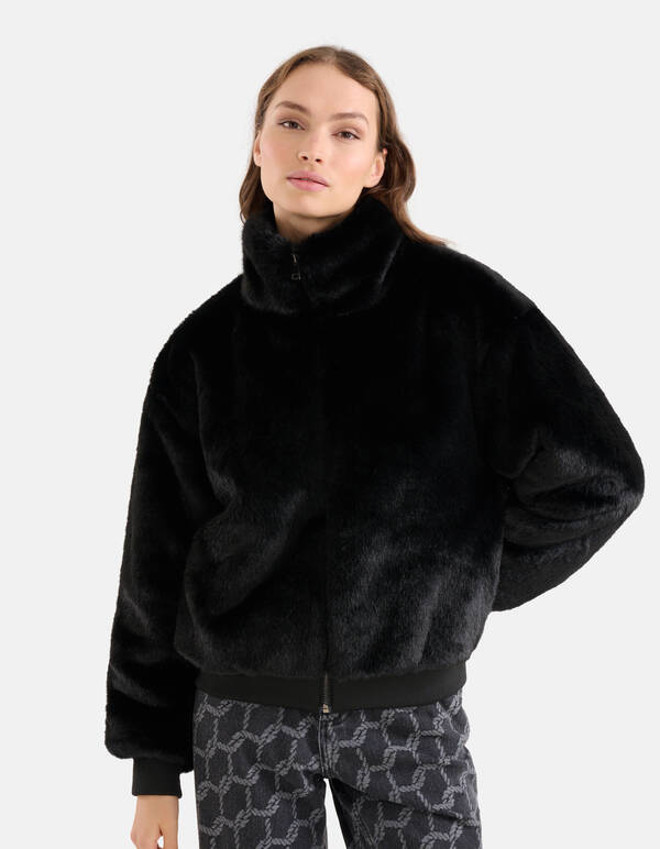 Kunstfell-Jacke Schwarz SHOEBY WOMEN