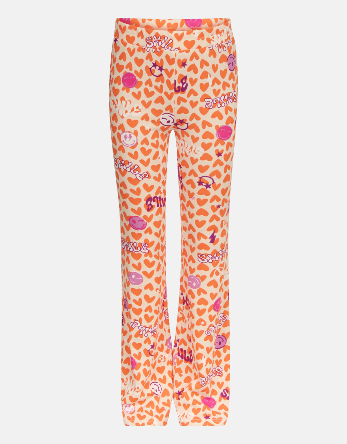 Bedruckte ausgestellte Rippenleggings Oranje SHOEBY GIRLS