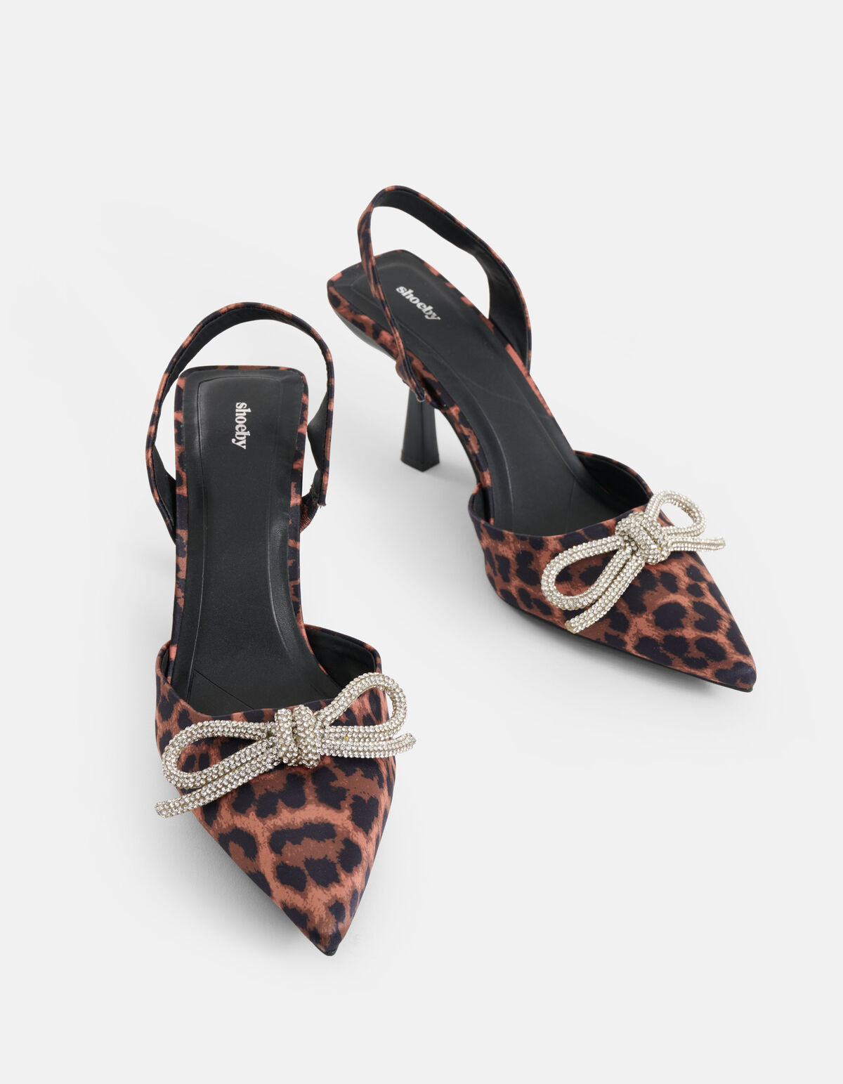 Leopard Strass Schleife Heels Braun SHOEBY SHOES