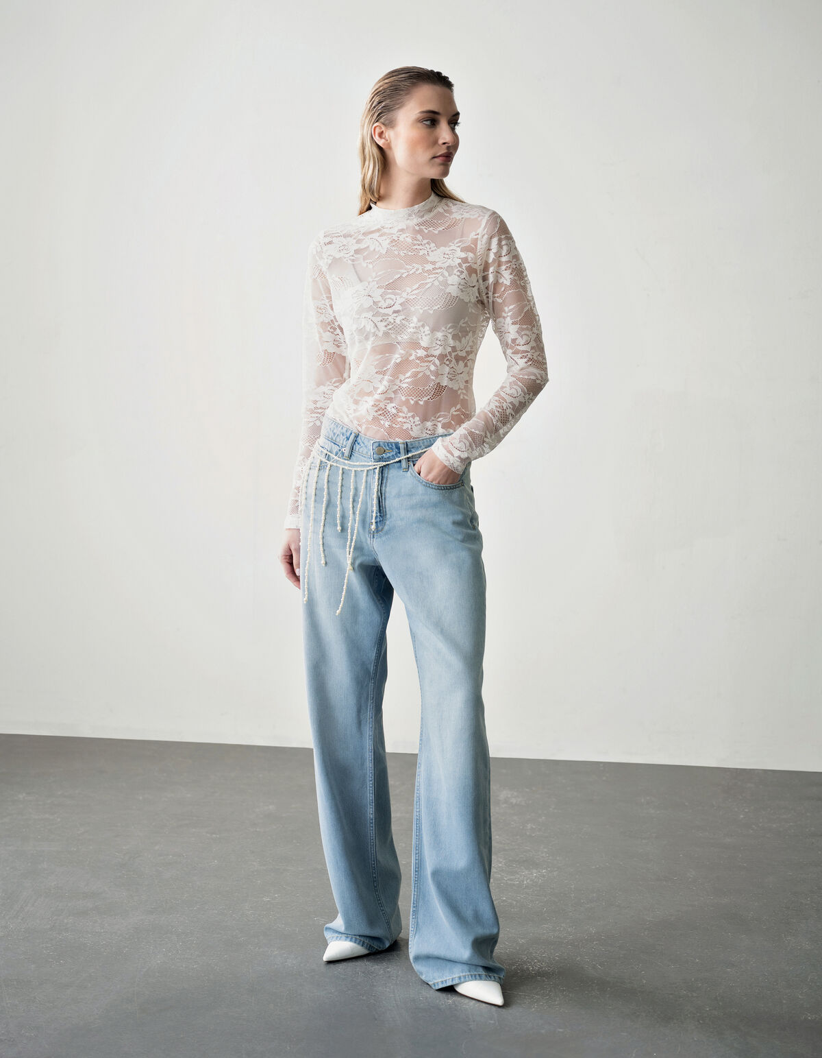 Weiche Jeans mit weitem Bein Gebleicht SHOEBY WOMEN