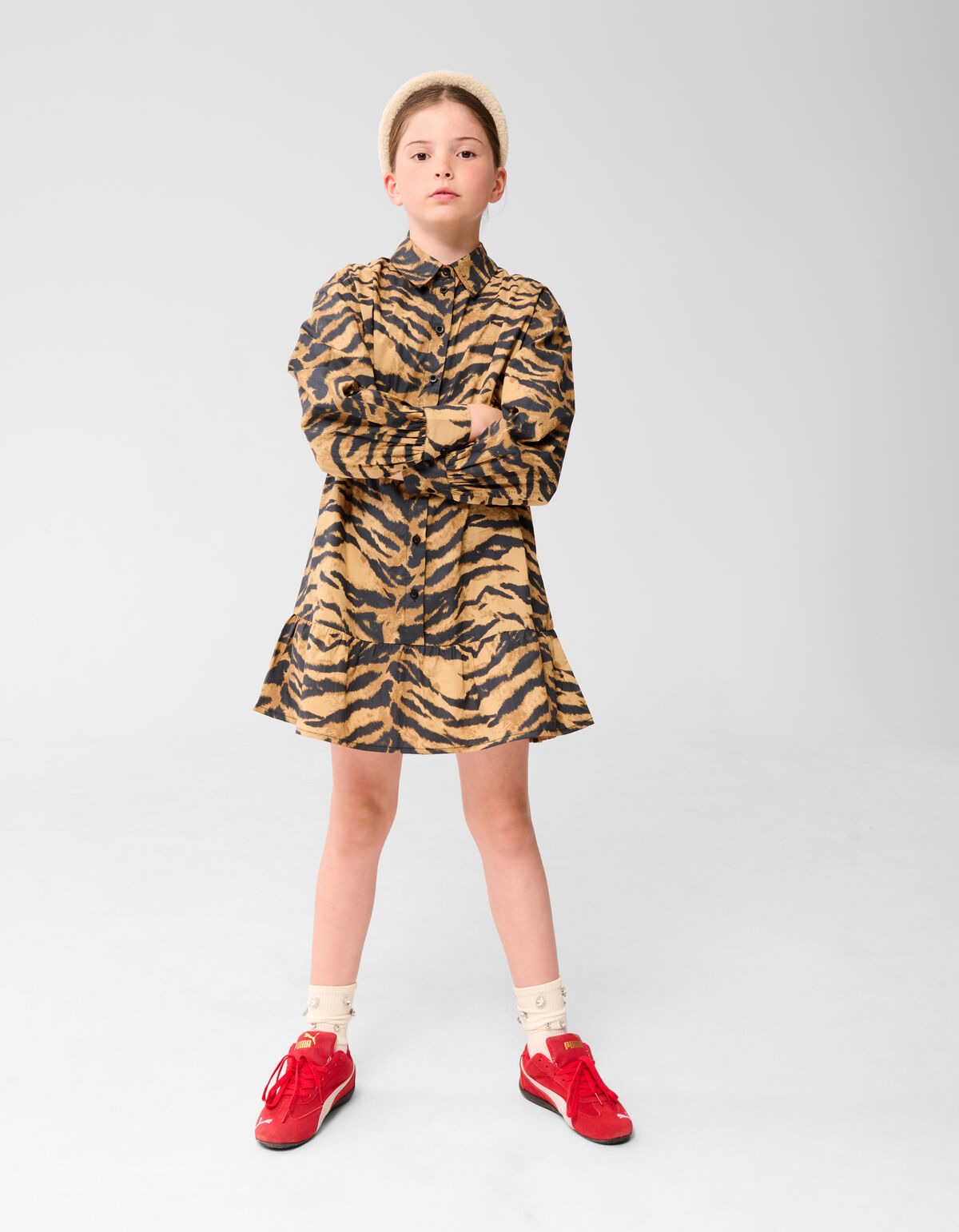Tiger Print Kleid Braun SHOEBY GIRLS