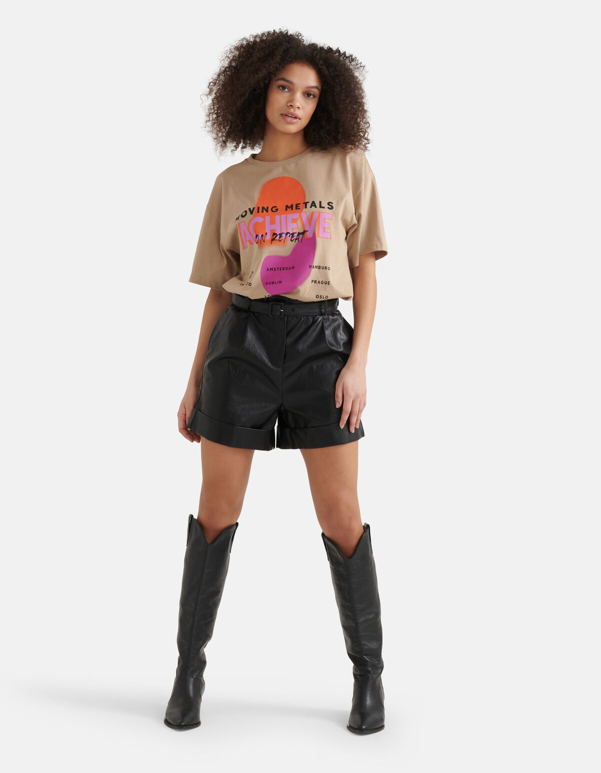 Shorts aus veganem Leder SHOEBY WOMEN