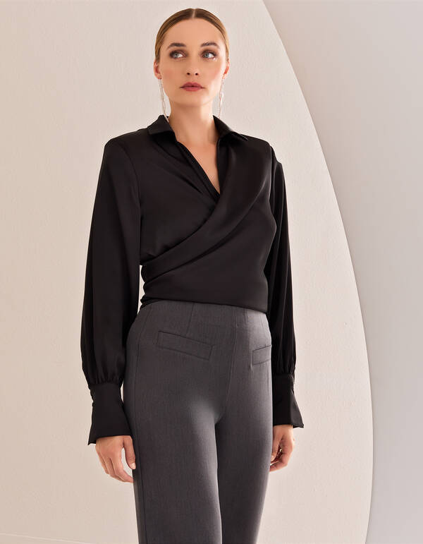 Knotenbluse Schwarz von Mieke SHOEBY WOMEN
