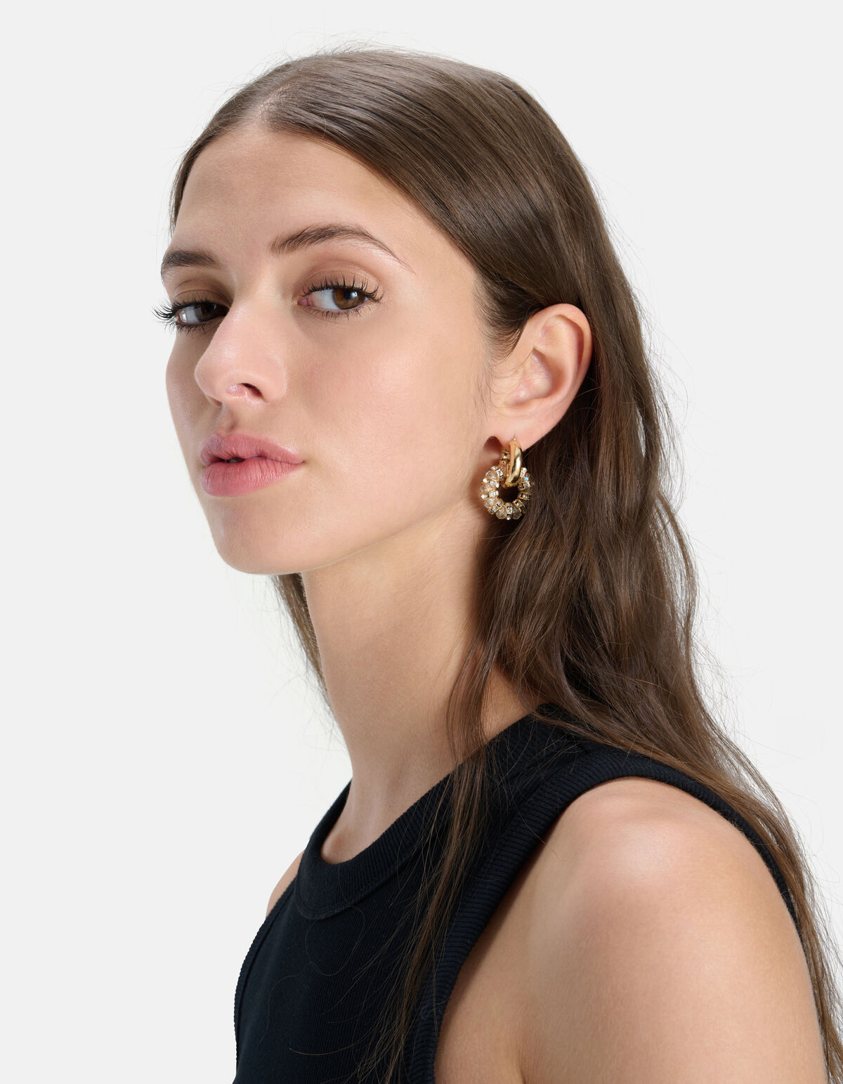 Strass-Ohrringe Gold SHOEBY ACCESSOIRES