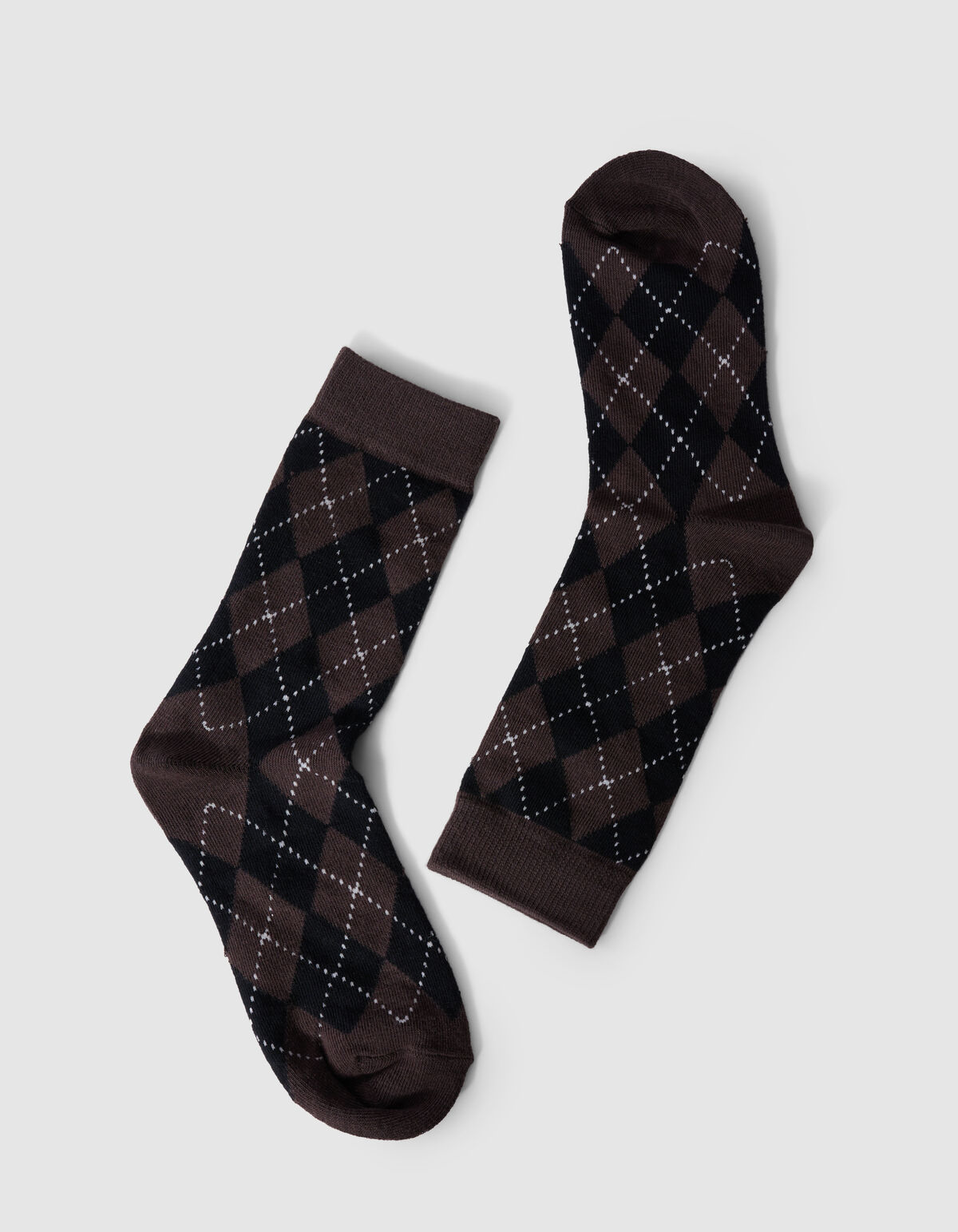 karierten Socken Schwarz/Dunkelbraun SHOEBY ACCESSOIRES