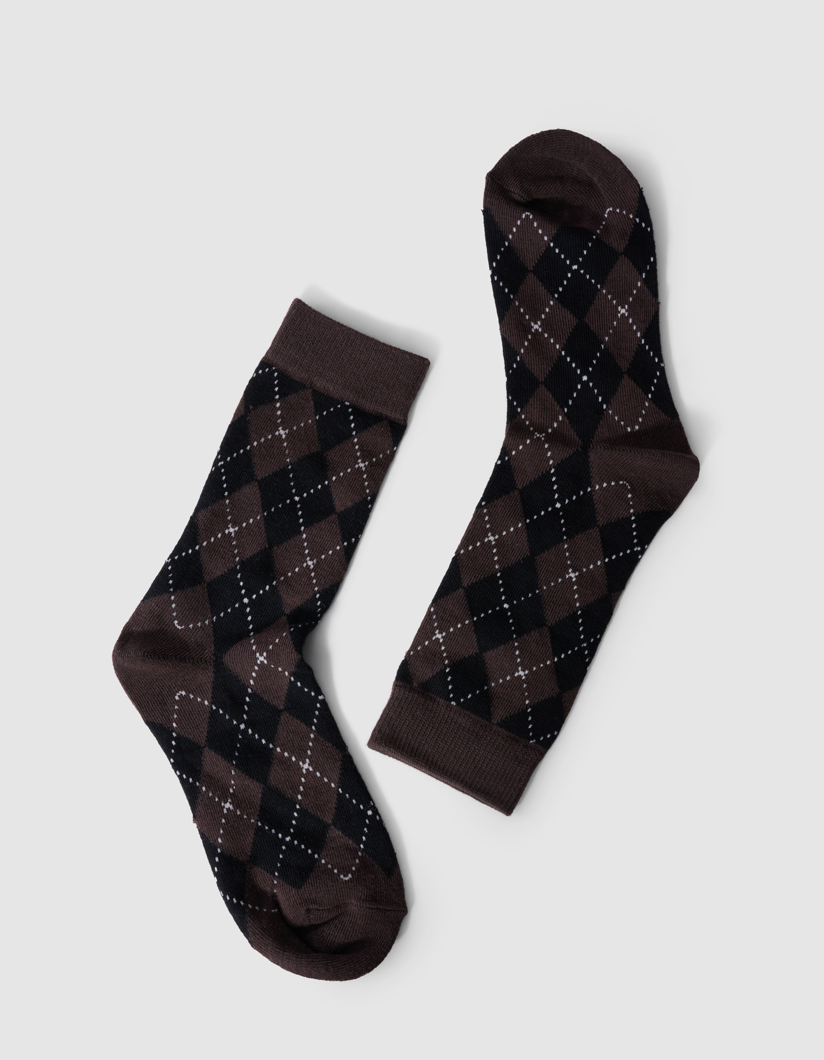 karierten Socken Schwarz/Dunkelbraun SHOEBY ACCESSOIRES
