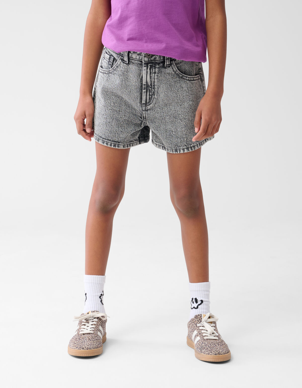 Strass Denim Short Grau SHOEBY GIRLS