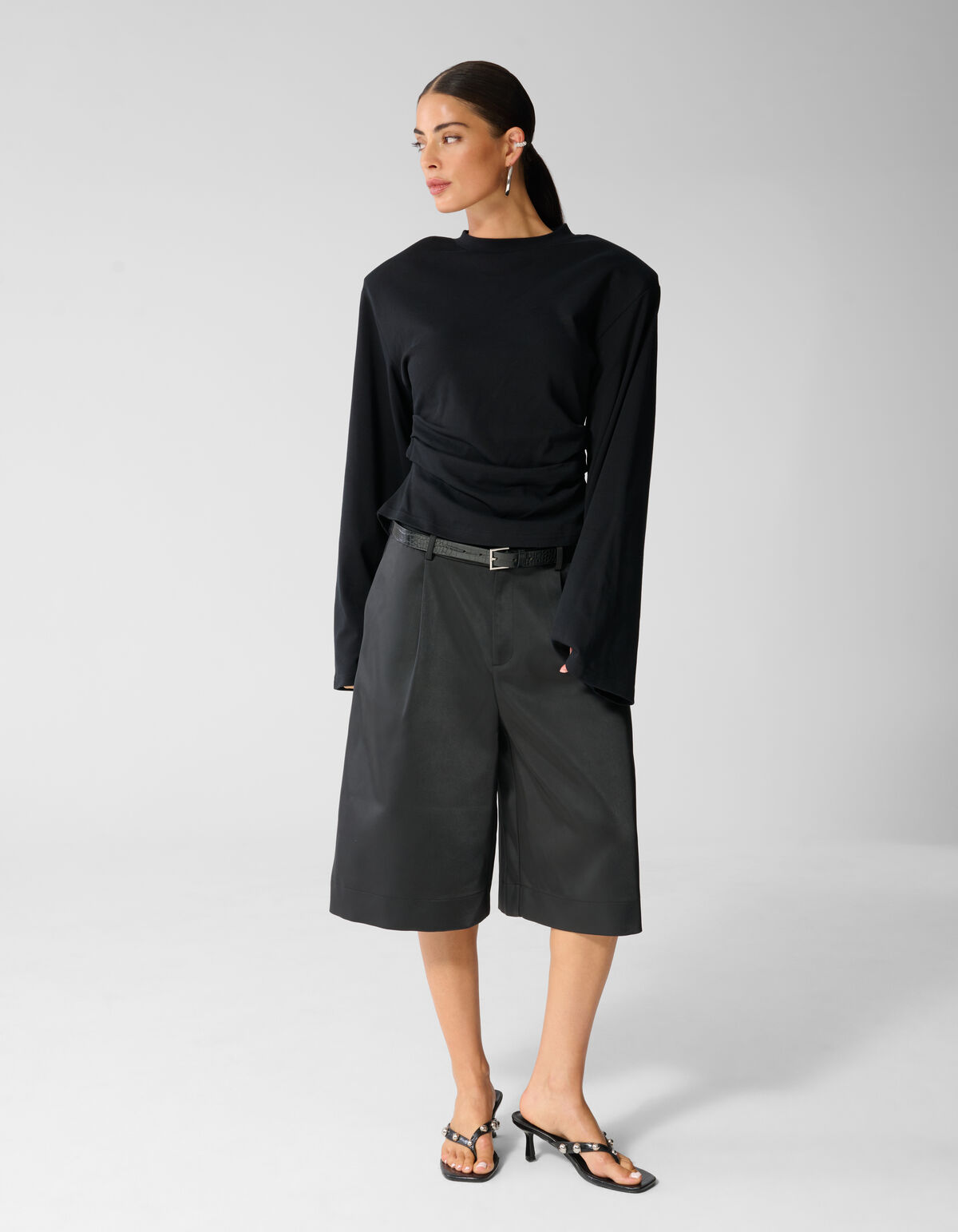 Tailliertes Langarmshirt Schwarz SHOEBY WOMEN