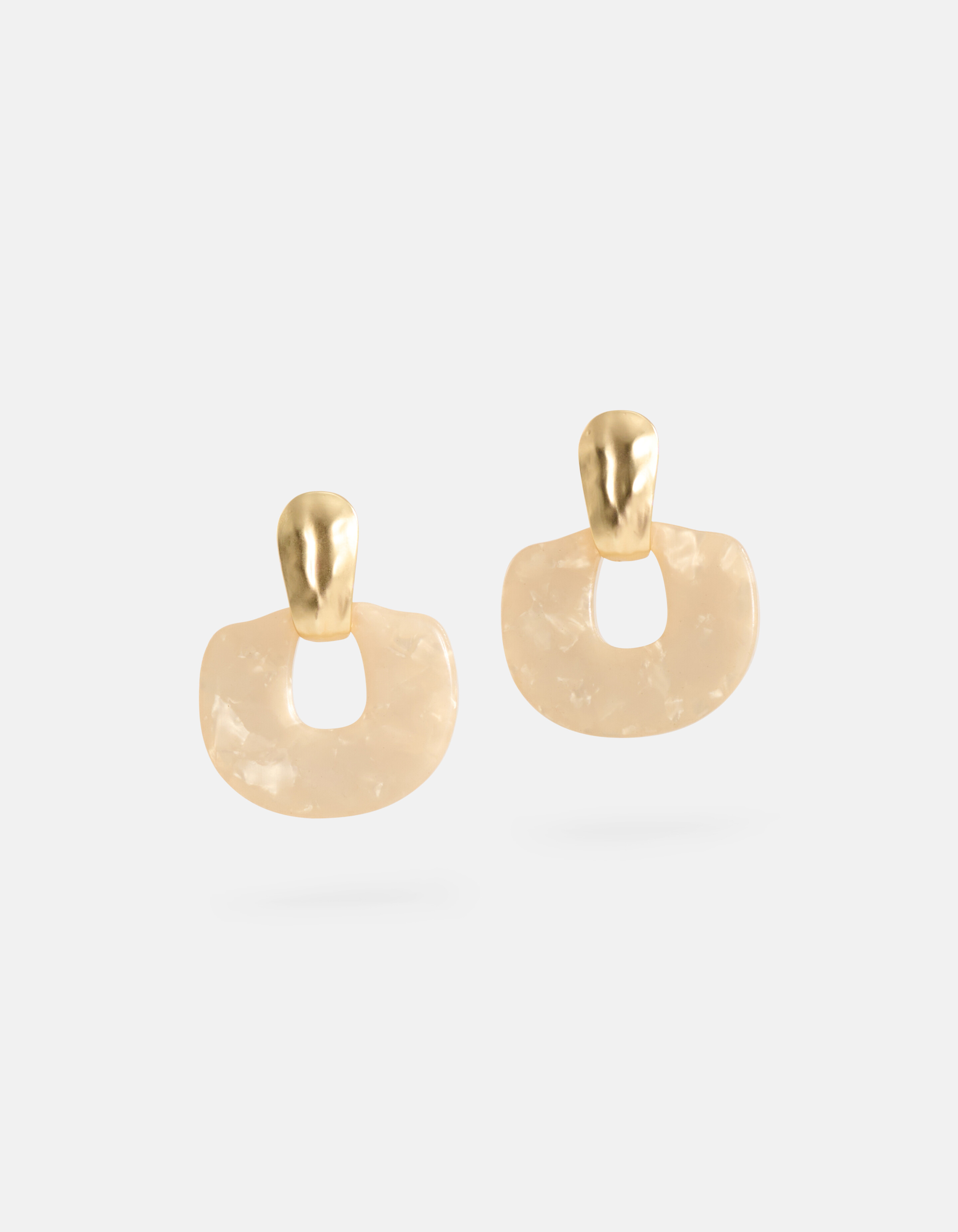 Marmor-Ohrringe Beige SHOEBY ACCESSOIRES