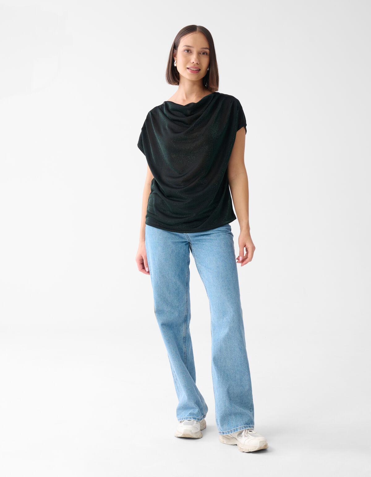 Glitter Waterfall Top Dunkelgrün SHOEBY WOMEN
