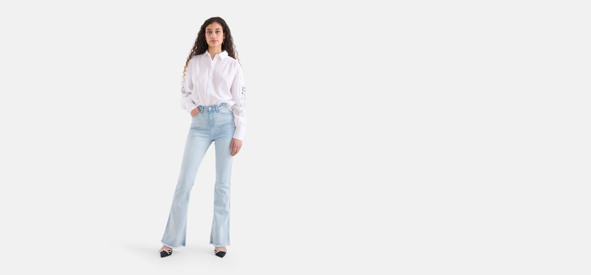 Ausgestellte Denim-Jeans L33 gebleicht SHOEBY WOMEN