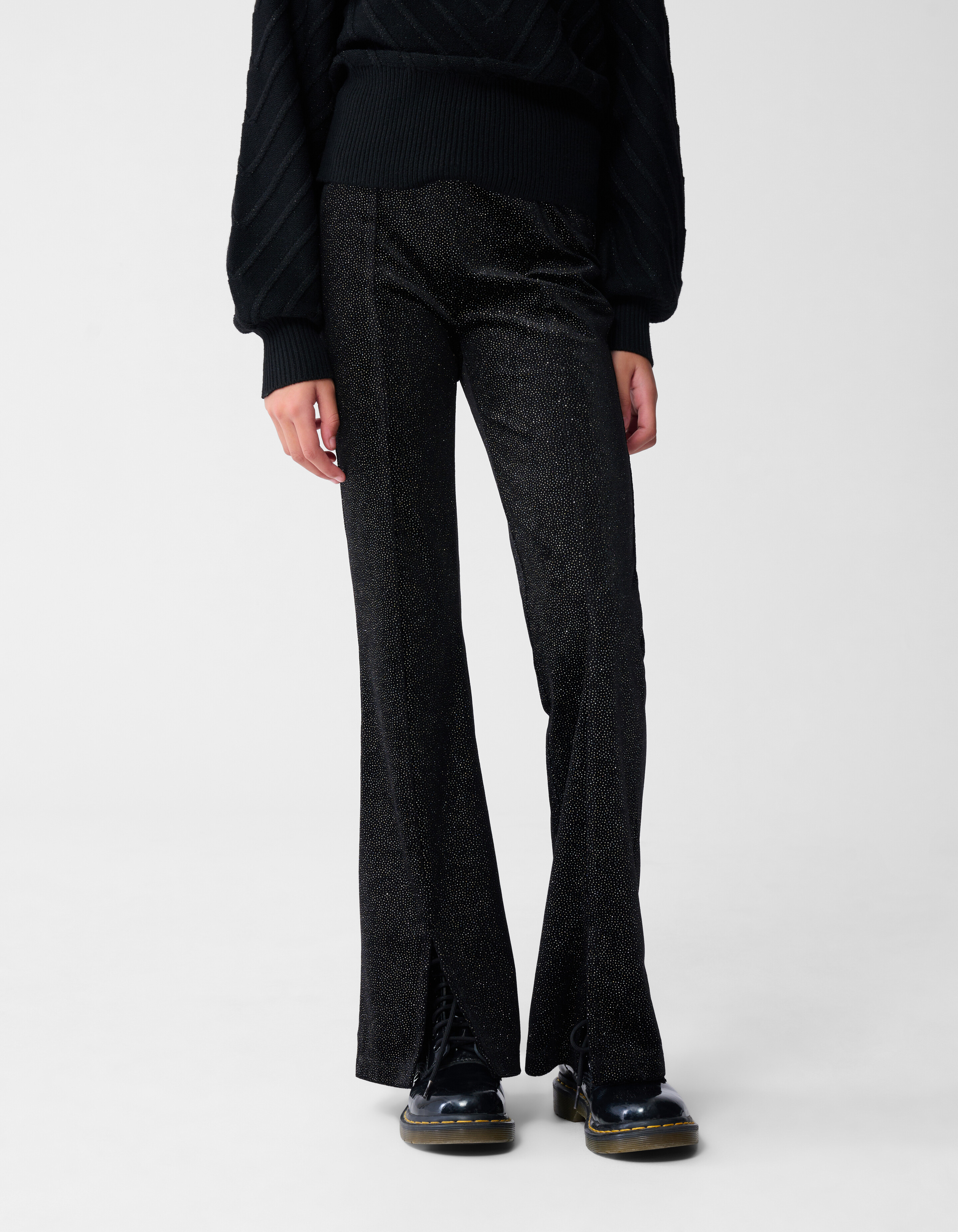 Glitter Flared Legging Schwarz SHOEBY GIRLS