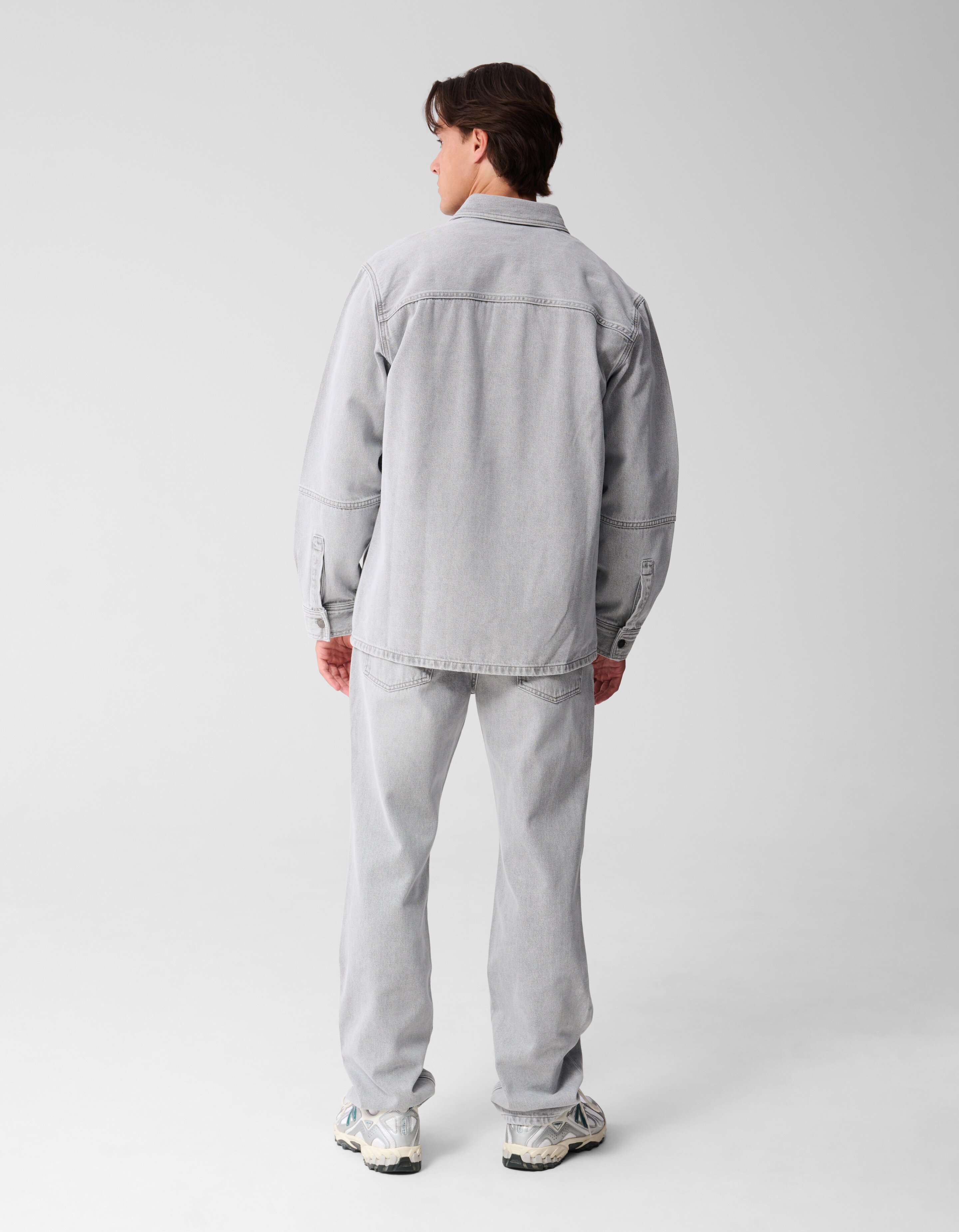 Patched Denim Überhemd Grau SHOEBY MEN
