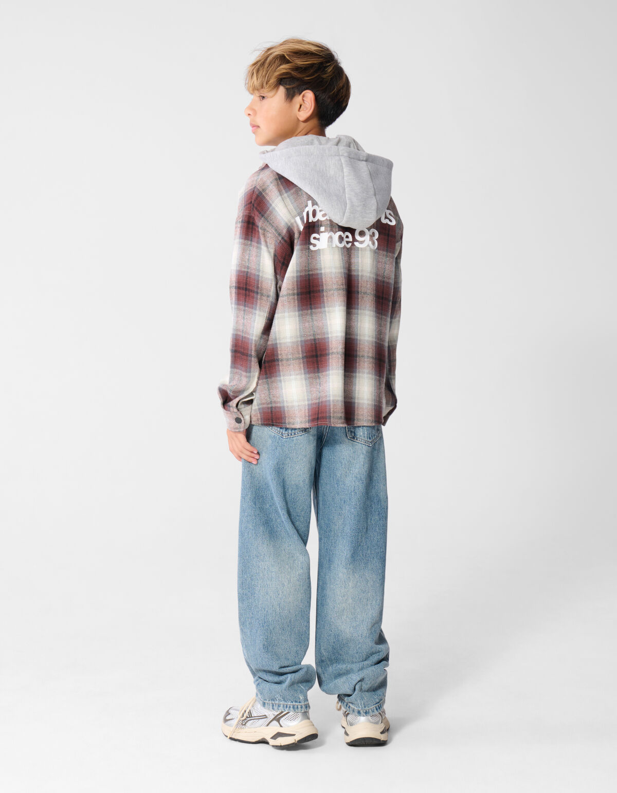 Relaxed Hooded Kariertes Hemd braun SHOEBY BOYS